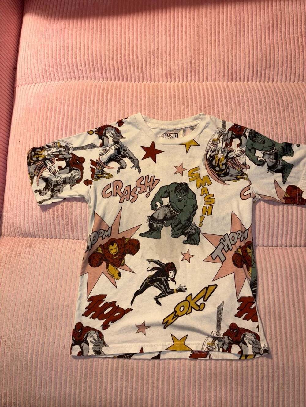 Marvel Avengers All Over Print Graphic T-Shirt Youth Size M 12